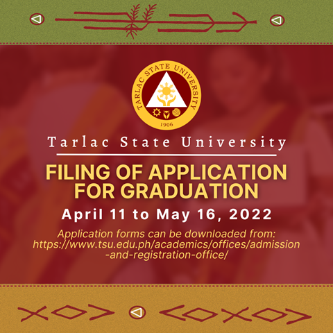 FILING OF APPLICATION FOR GRADUATION