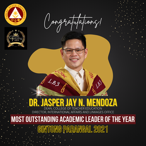 Dean Jasper Mendoza recognized as outstanding academic leader by Gintong Parangal