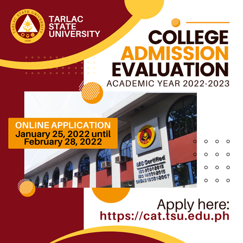 TSU College Admission Evaluation A.Y. 2022-2023 Advisory No. 4